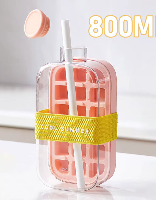 Load image into Gallery viewer, ChillSip Bottle Set – Stylish Water Bottle with Straw & Zero-Contact Ice Cube Tray