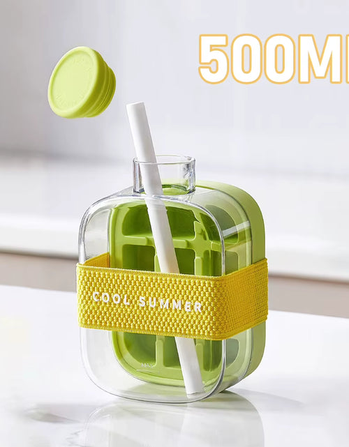 Load image into Gallery viewer, ChillSip Bottle Set – Stylish Water Bottle with Straw & Zero-Contact Ice Cube Tray