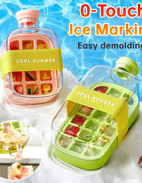 Load image into Gallery viewer, ChillSip Bottle Set – Stylish Water Bottle with Straw & Zero-Contact Ice Cube Tray