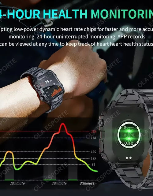 Load image into Gallery viewer, Original Men Smartwatch Flashlight Bluetooth Call Fitness Clock IP68 Waterproof Sports Men for Android IOS Smart Watch 2025 New