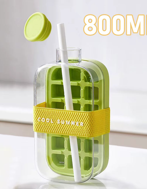 Load image into Gallery viewer, ChillSip Bottle Set – Stylish Water Bottle with Straw & Zero-Contact Ice Cube Tray