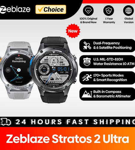 New  Stratos 2 Ultra GPS Smart Watch Built-In Compass Barometric Altimeter Dual-Band GNSS Voice Calling Smartwatch 10 ATM