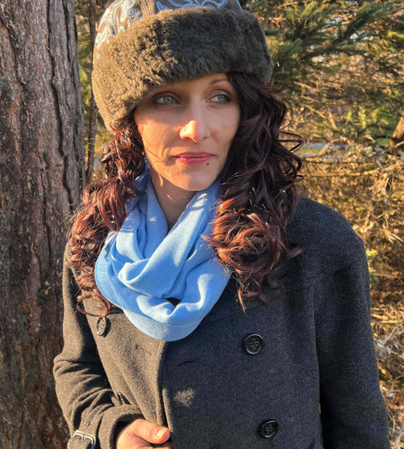 Blue Featherlight Solid Wool Scarf