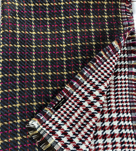 Brown Tartan Pattern Blanket Scarf