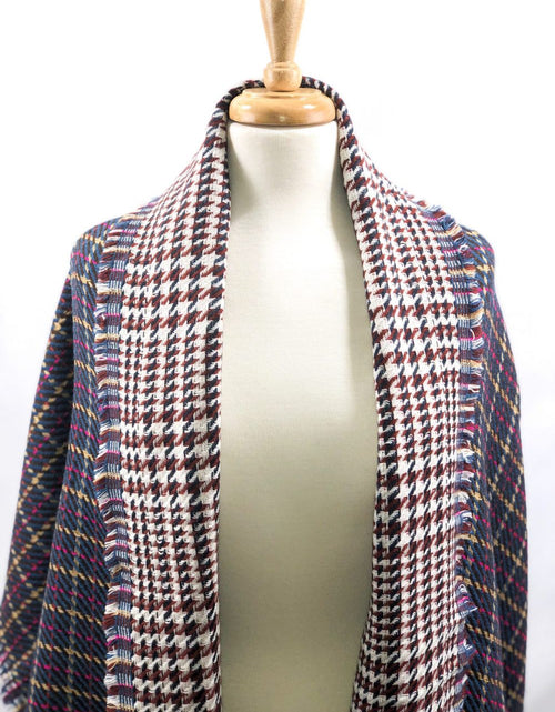 Load image into Gallery viewer, Brown Tartan Pattern Blanket Scarf
