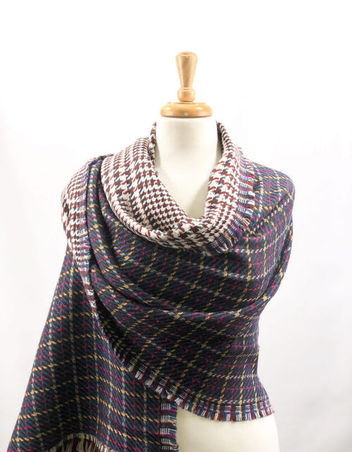 Load image into Gallery viewer, Brown Tartan Pattern Blanket Scarf
