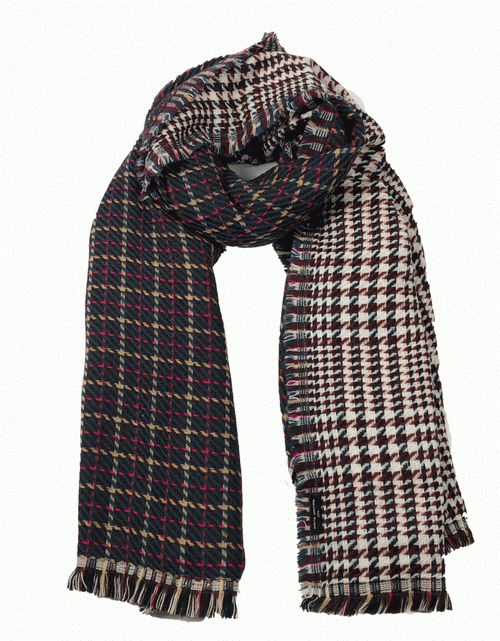 Load image into Gallery viewer, Brown Tartan Pattern Blanket Scarf
