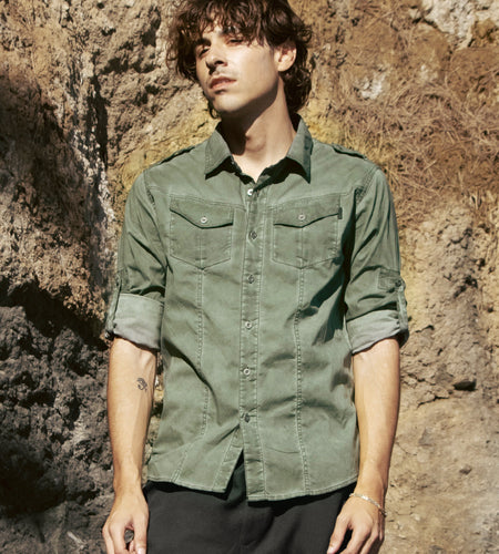 Vintage Wash Rugged Fashion Button Shirts