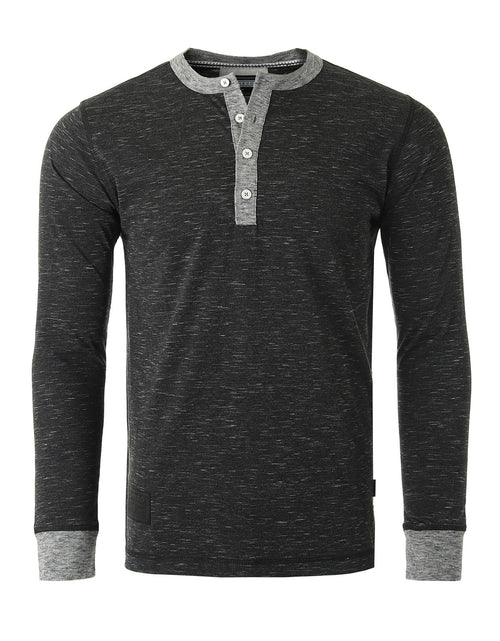 Load image into Gallery viewer, ZIMEGO Men&#39;s Long Sleeve Contrast Button Placket Neck Cuffs Casual Henley Shirts
