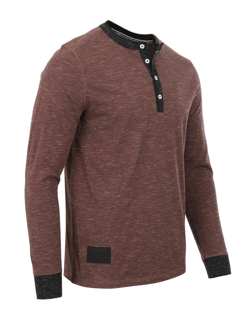 Load image into Gallery viewer, ZIMEGO Men&#39;s Long Sleeve Contrast Button Placket Neck Cuffs Casual Henley Shirts
