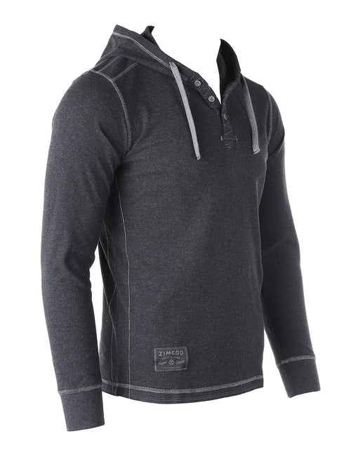 Load image into Gallery viewer, ZIMEGO Mens Vintage Dyed Thermal Long Sleeve Lightweight Fashion Hooded Henley
