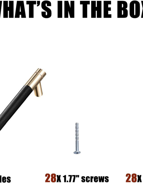 Load image into Gallery viewer, 12 Pack 5 Inch 128 Mm Knurled Cabinet Handles Cabinet Pulls Aluminum Handles Knurled Drawer Pulls Gold and Black Oxidation Finish with Diamond Pattern 6.2&quot; Length (5&quot; Hole Center)
