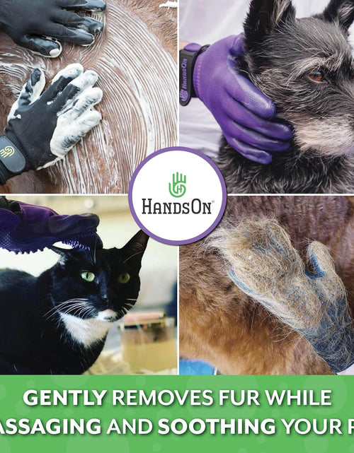 Load image into Gallery viewer, Handson Pet Grooming Gloves - #1 Ranked, Award Winning Daily Pet Hair Remover - Mitts for Gentle Deshedding, Bathing, and Massaging Cats, Dogs, Horses &amp; Other Animals (Pack of 1 Pair)
