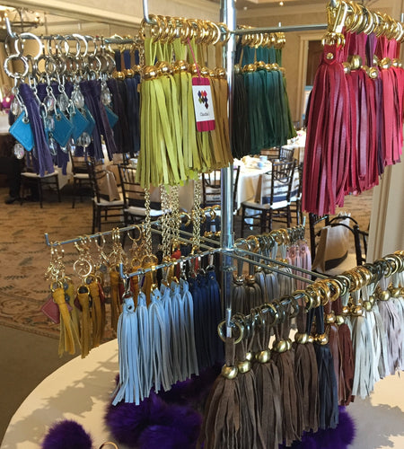 Leather Tassel -Coral