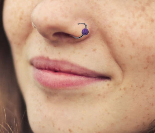 Load image into Gallery viewer, Lava Clip-On Nose Ring Purple
